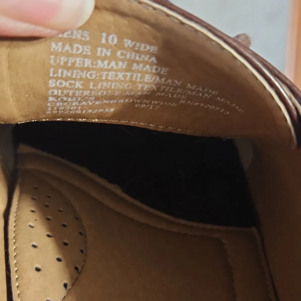 Men's Croft and Barrow Ortholite Brown Dress Tie Shoes - 10 Wide